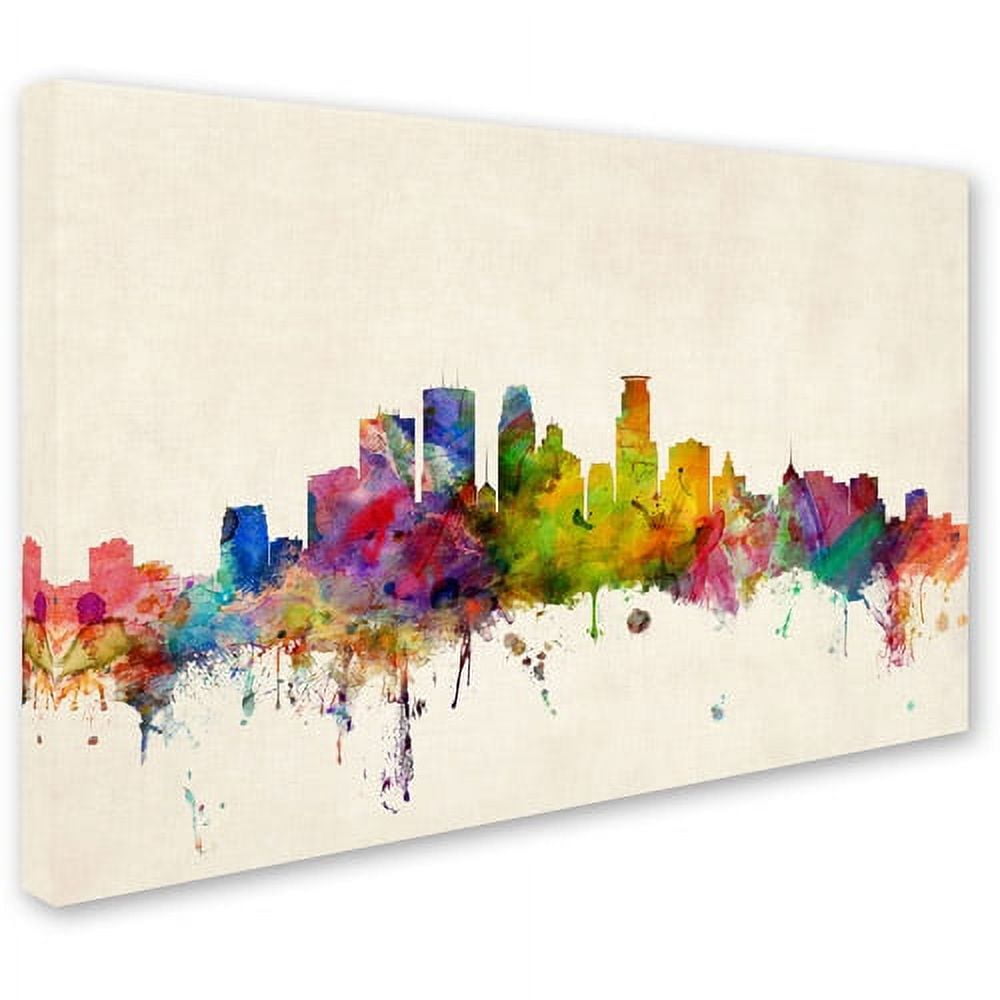 Trademark Fine Art "Minneapolis, Minnesota" Canvas Art by Michael Tompsett