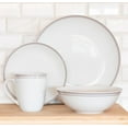 thumbnail image 2 of 10 Strawberry Street Simply Coupe 16-Piece Ceramic Dinnerware Set, Gray, 2 of 9