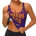 thumbnail image 3 of Yiaed Mardi Gras2 Print Ladies Waistcoat Women Sports Vest Vest Sports Women Sports Top Yoga Vest for women-Small, 3 of 8