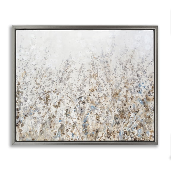 Stupell Industries Contemporary Abstract Botanical Scenery Gray Floating Frame Canvas Art, 31 x 25, by Tim O'Toole