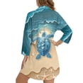 thumbnail image 2 of Xoenoiee Beach Turtle Starfish Print Swimsuit Coverup for Women Casual V Neck Bathing Suit Cover Ups Button Down Beach Bikini Swimwear Cover up Dress Shirt, 3XL, 2 of 7
