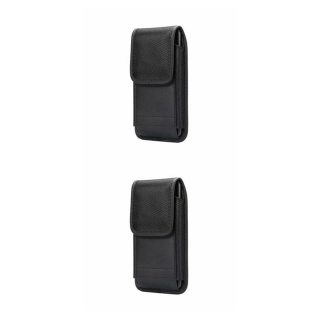 Methold Manténgase manos libres con funda para teléfono inteligente con cinturón con clip Bolsa para cinturón con clip para teléfono negro 4.7-5.3 pulgadas 2piezas