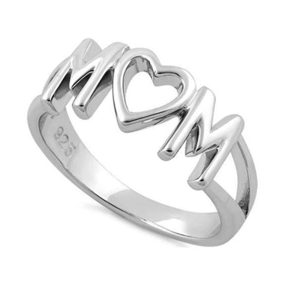 Mooneye 925 Sterling Silver Oxidized Platinum Plated Mom Heart Tiny Women Valentines Day Gifts Ring