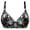 Black, variant on Women's Embroidered Floral Plus Size Push Up Side Nipple Adjuster Bra Cover Without Underwire Super Bra, Size 36