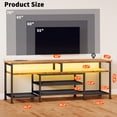 thumbnail image 2 of Tydimor Modern TV Stand for 65-70 inch TV, Media Console with Storage for Living Room, LED Entertainment Center with Outlets, Rustic Brown, 2 of 9