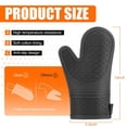 thumbnail image 4 of HEETLY 12.5-Inch Extra Long Waterproof Silicone Oven Mitts, 1-Pair Set, Heat Resistant with Cotton Lining, Black, 4 of 7