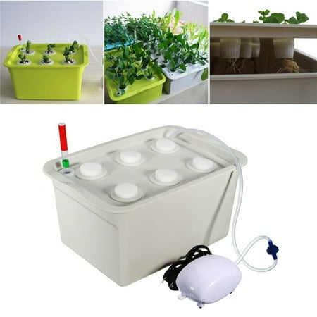 

gotofar Indoor 6 Holes Hydroponic System Soilless Cultivation Plant Nursery Box Grow Kit