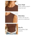 thumbnail image 2 of DEMOTIME Womens Tank Tops Summer Sleeveless Slim Knit Ribbed Racerback Brown Medium, 2 of 8