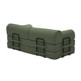 thumbnail image 5 of Convertible Sleeper Sofa Bed with Pillow, Corduroy Folding Mattress Couch for Living Room, Floor Lounge Sofa with Fixed-Shape Frame for Small Apartments, Grayish Green, 5 of 9