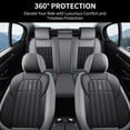 thumbnail image 4 of FLORICH Waterproof Leather Seat Cover Full Set, Universal Auto Seat Protectors for Sedans & Compact SUVs, Airbag Compatible, Gray & Black, 4 of 9
