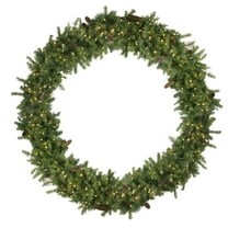 6' Pre-Lit Dakota Red Pine Commercial Artificial Christmas Wreath - Warm White LED Lights
