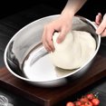 thumbnail image 3 of Multi-Function Stainless Steel Mixing Bowl with Flat Anti-Slip Bottom, Large Capacity Dough Kneading and Vegetable Washing Basin for Kitchen and Food Preparation, 3 of 3