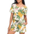 thumbnail image 5 of joogoo Women's Pajama Set Lemon with Floral Spring Short Sleepwear Loungewear with Pockets M, 5 of 7