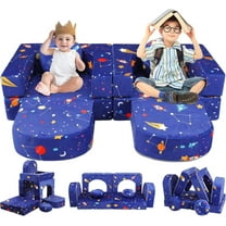 Kids Play Couch Foam-Filled Modular and Convertible Sectional Sofa with 8 Pcs and Cushions