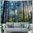 thumbnail image 4 of Chilfamy Misty Forest Tapestry Wall Hanging Nature Landscape Tapestry Sunshine Through Tree Tapestries for Bedroom Living Room Dorm Decor Painting, 4 of 6