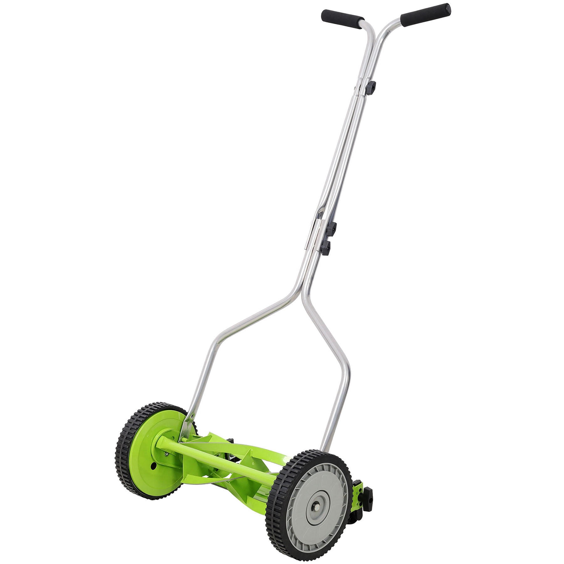 S-HOME 14" Push Reel Lawn Mower, 5-Blade Manual Grass Cutter, Lightweight & Eco-Friendly for Small Lawns