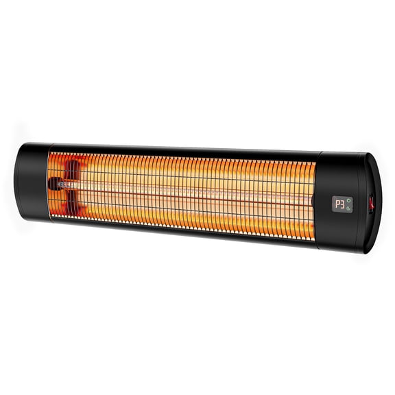 GARVEE 1500W Wall‑Mounted Carbon Fiber Infrared Patio Heater, Waterproof Electric Outdoor Heater with Remote Control, 24H Timer & 3 Heat Settings for Patio Garage Porch Balcony Indoor Outdoor Use