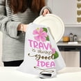 thumbnail image 2 of Travel Quotes Tea Towels Set of 1 Pink Hibiscus Kitchen Dish Cloth with Hanging Loop, 18"x28"Lint-Free Absorbent Towel for Kitchen Drying Wiping and Cleaning, 2 of 6