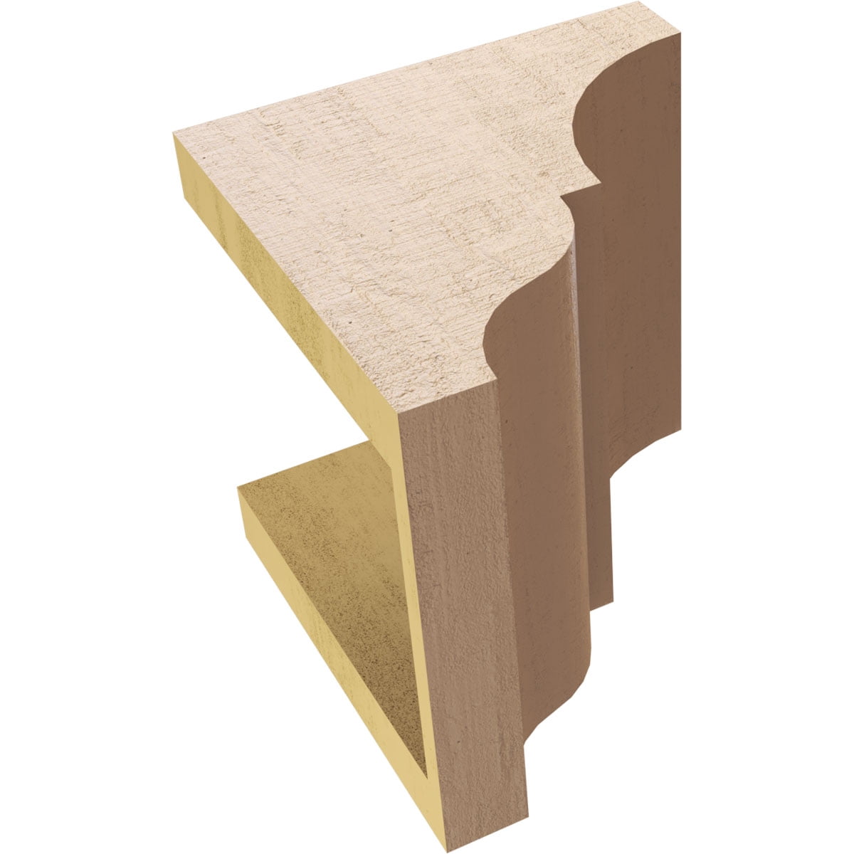 7"W x 7"D x 7"H Wide Asheboro Rough Cedar Woodgrain TimberThane Corbel, Primed Tan