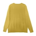 thumbnail image 5 of Fiaer V Neck Sweaters for Women Plus Size Trendy Long Sleeve Casual Loose Fit Solid Lightweight Pullover Tops Yellow XL, 5 of 5