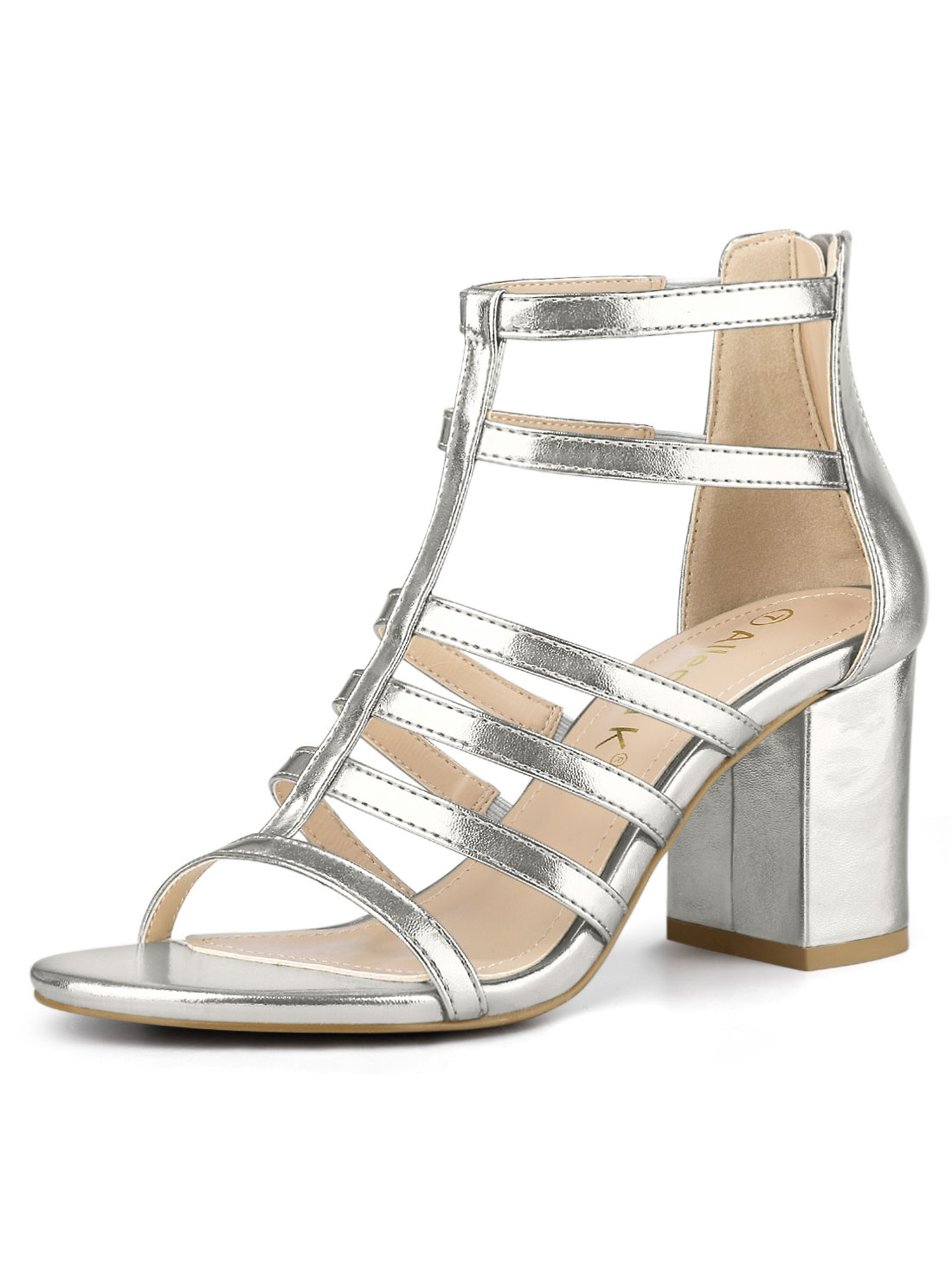 Silver high heel gladiator sandals Clearance