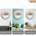 thumbnail image 4 of 2D Flat 1pc 10Inch Wooden Rainbow Wall Clock - Colorful Numbers Decorative Clouds, Silent Easy to Install, Perfect for Home, Bedroom, Kitchen, Living Room - Ideal Gift for Easter, Christmas, 4 of 7