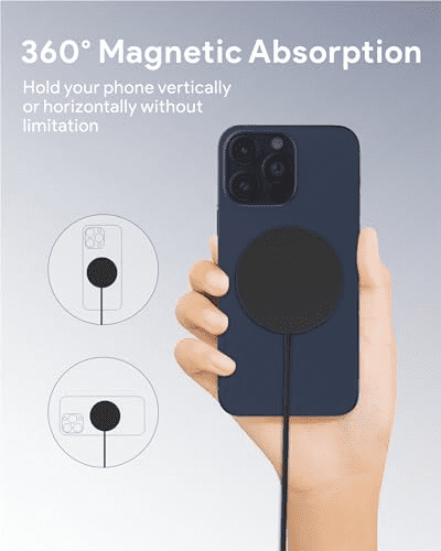 Wireless Charger for iPhone 16 15 Pro Max, 2 Pack 15W Fast Magnetic Wireless Charging Pad Compatible with Magsafe Charger for iPhone 16/16 Plus/16 Pro/15/15 Pro/15 Plus/14/13 Series/AirPods 3/2/Pro