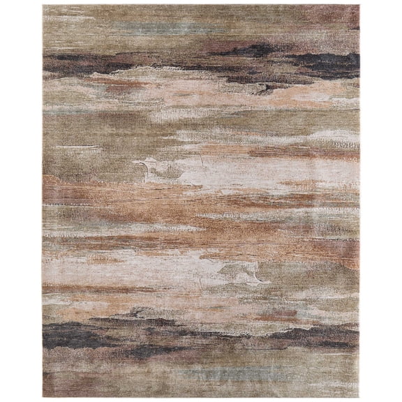 Feizy Pearson Modern Abstract, Green/Ivory/Brown, 2' x 3' Accent Rug, Easy Care Stain Resistant Pet & Kid Friendly, Area Rug for Living Room and Bedroom
