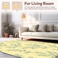 thumbnail image 2 of ODIKA 6'x9' Machine Washable Non-Slip Area Rug, Elegant Lattice with Stylized Botanical High Traffic Rug, Yellow, 338097, 2 of 7
