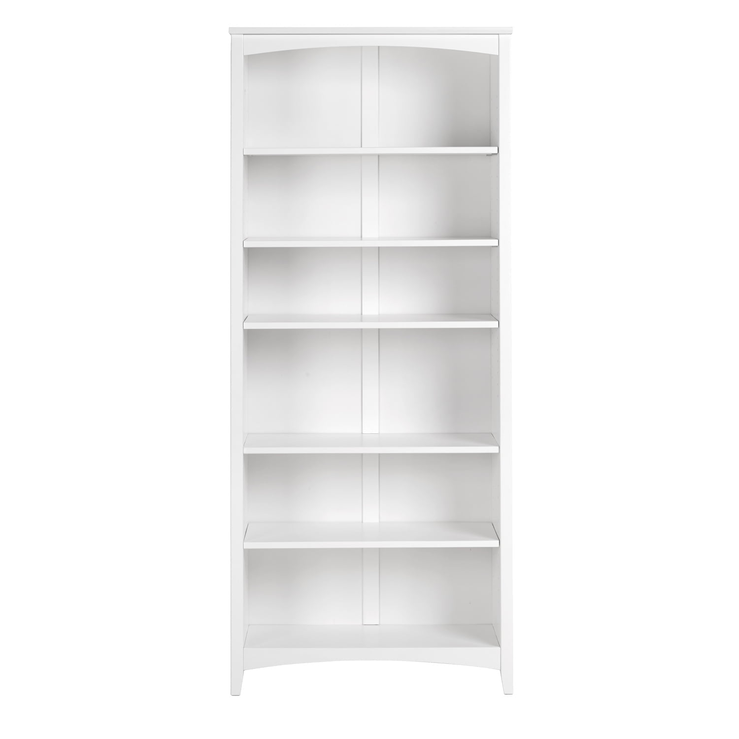 Camaflexi 72” Shaker Style 6-Shelf Wooden Bookcase Closed Back Storage Shelf, White