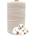 thumbnail image 1 of Cordón de macramé suave y duradero para proyectos artesanales, fácil de trabajar con cuerda de algodón sin blanquear, infinitas posibilidades de creatividad con fibra de algodón de calidad,, 1 of 7