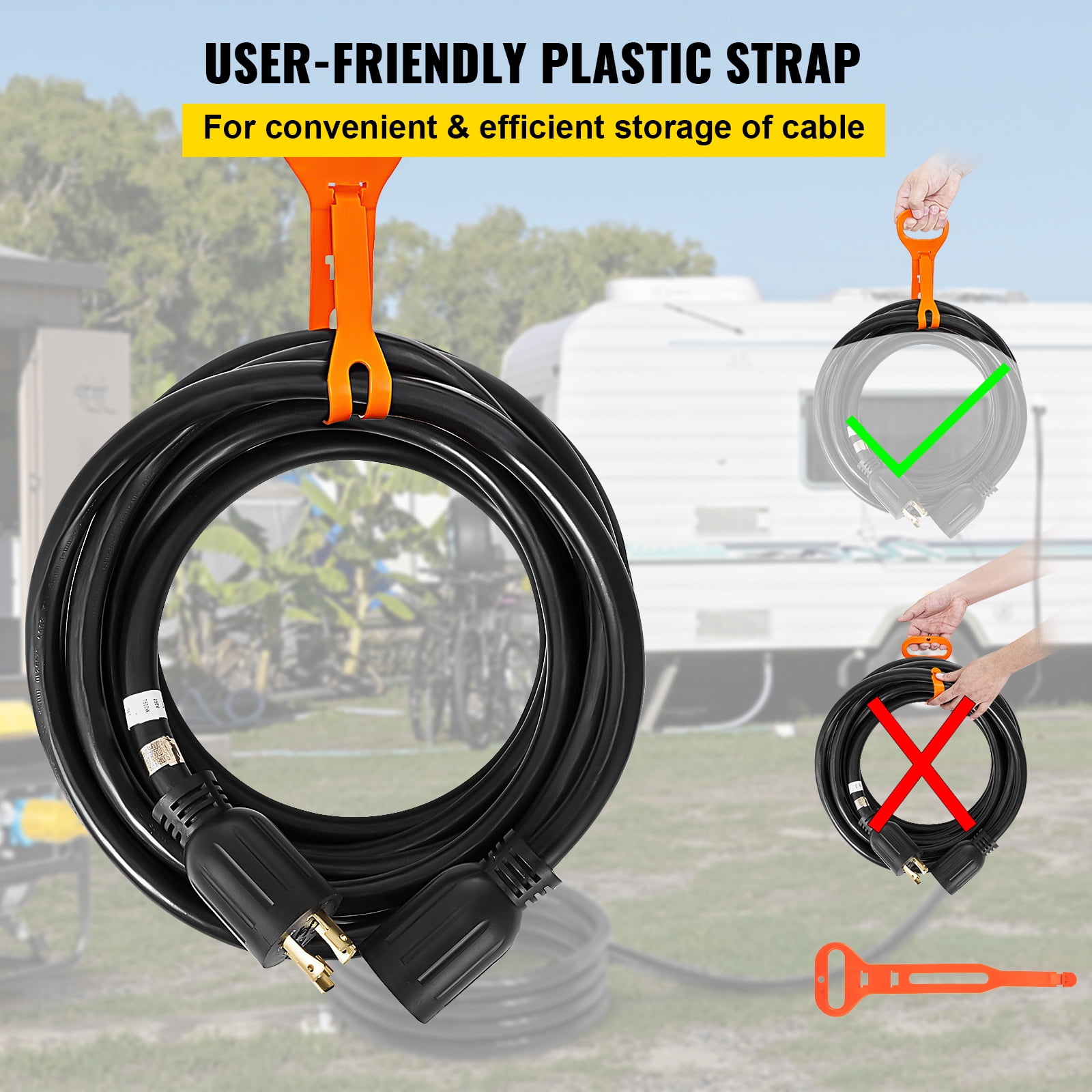 KFFKFF 30A 20-foot generator extension cord with twist-lock connector