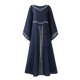 thumbnail image 1 of Womens Halloween Costumes 2024 Cosplay Gothic Dresses Women's Halloween Retro Long Sleeve Embroidered Flare Sleeve Slim Dress, 1 of 2