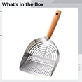 thumbnail image 5 of Stainless Steel Cat Litter Scoop with Wooden Handle, Metal Kitty Litter Scooper with Round Holes, 304 Long-Lasting Rustproof Pet Waste Shovel, Sifter for All Cat Litters, 5 of 8
