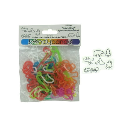 Camping Glow-In-The-Dark Stretchy Bands, 20 Count