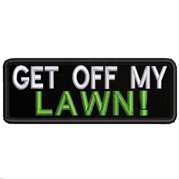 Applique Outdoors Lawn Theme Hook Backing Decorative Patch Funny Saying Biker Emblem