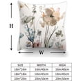 thumbnail image 3 of Floral Pillow Covers 16x16, Watercolor Teal Brown Cream Grey Flower Pillow Cushion Cases, Abstract Modern Decorative Throw Pillows for Sofa Couch Living Room Bedroom Car, Set of 2, 3 of 6