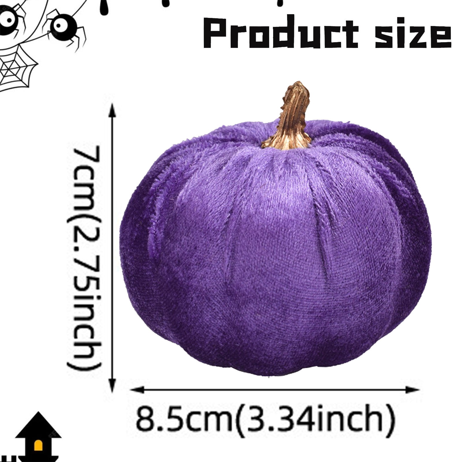 Velvet Pumpkin Fall Decor,3 Pcs Dark Purple Plush Artificial Pumpkin ...