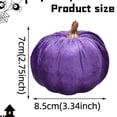 thumbnail image 2 of Small Faux Harvest Velvet Pumpkins, Fabric Pumpkin Decor 1 Pc Artificial Velvet Fall Thanksgiving Table Centerpiece Decor, 3.34 inch, 2 of 4