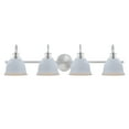 thumbnail image 3 of Aspen Creative 62332, Bathroom Vanity 4 Lights Fixture 34"W x 8-1/2"H x 7-3/4"E. Satin Nickel + White Finish, Bulb Not Included, 3 of 7