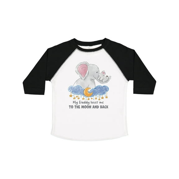 Inktastic My Daddy Loves me to the Moon and Back Elephant Family Boys or Girls Toddler T-Shirt