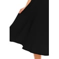 thumbnail image 6 of Women's Plus Size A-Line Casual Flared High Waist Elastic Band Solid Midi Skirt, 6 of 8