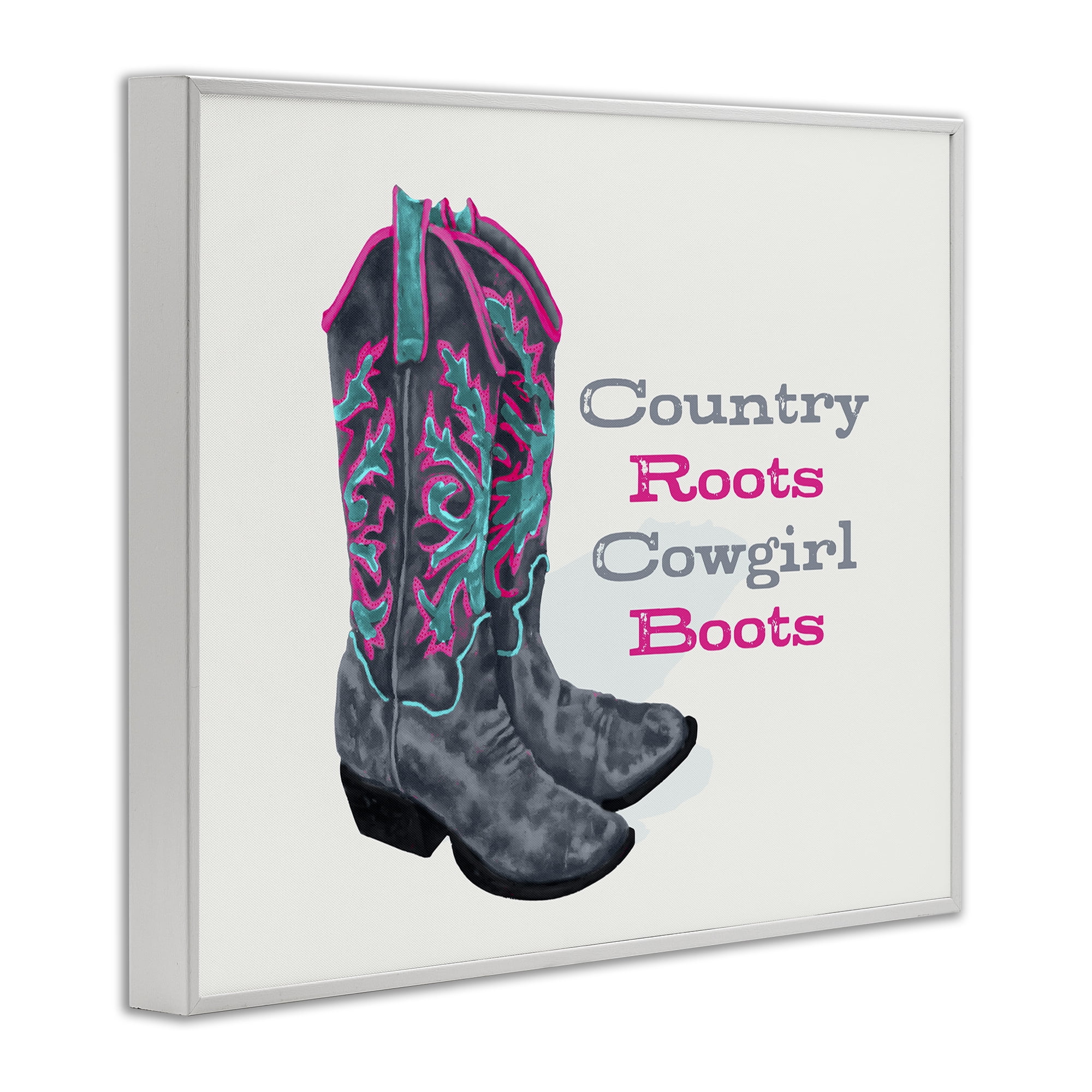 Stupell Industries Country Roots Phrase Typography Painting White Framed Art Print Wall Art, 30 x 24