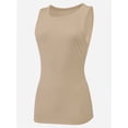 thumbnail image 2 of Women's Ribbed Sleeveless Crew Neck Summer Top Casual Basic Strap Tank Top, 2 of 5