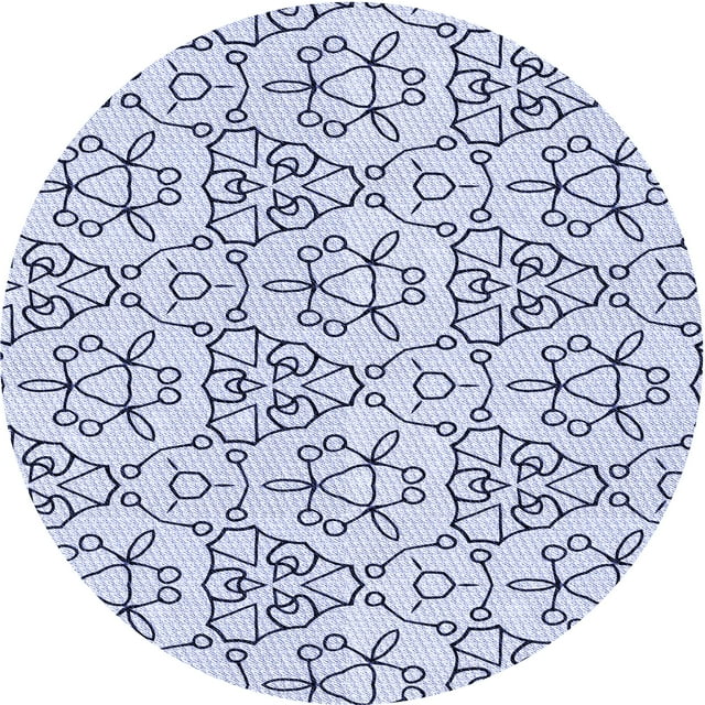 Ahgly Company Tapis d'Intérieur Lavables en Machine, Ronds, Bleu Lavande Transitionnel, Ronds de 4'