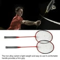thumbnail image 3 of Badminton Racket Set of 2 Professional Iron Alloy 65 X 20 Cm Badminton Racket Shuttlecock Racket with Racket Bag for Beginner Training, 2025 Blue,Red, 3 of 8