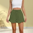 thumbnail image 1 of Pantalones cortos informales para mujer pantalones cortos de verano de lino y algodón a la moda pantalones cortos elegantes con cordón FLhrweasw Nuevo, 1 of 7