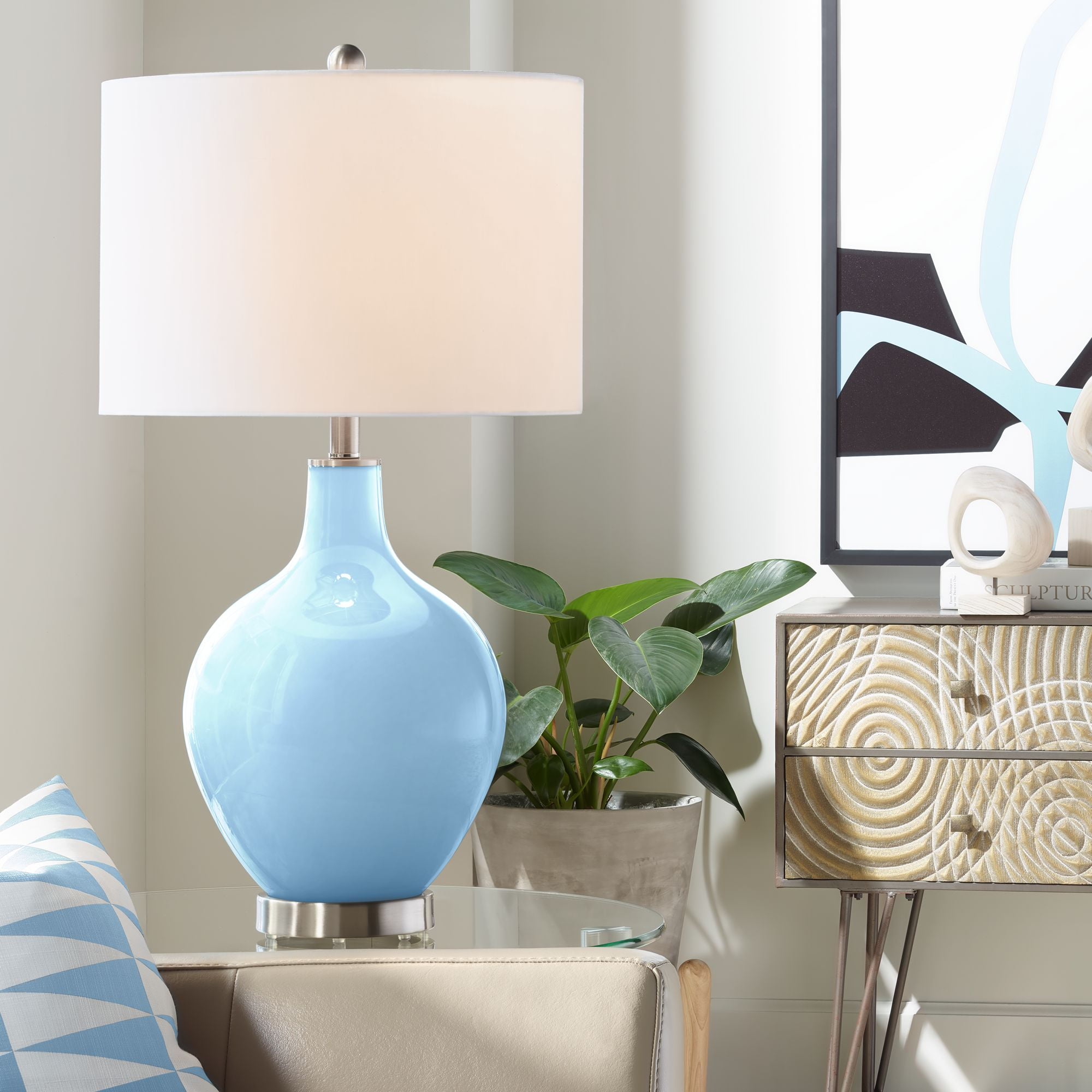 Color + Plus Wild Blue Yonder Ovo Table Lamp from Color Plus - Walmart.com