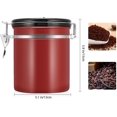 thumbnail image 2 of 1.5L Coffee Canister,Air-Resistant Stainless Steel Coffee Bean Container/Storage Box for Coffee Tea Cocoa Cereals Pasta Oatmeal Nuts and Sugar (Red Wi, 2 of 4