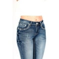 thumbnail image 2 of Jack David Women's Rhinestone Mid Rise Dark/Medium Wash Denim Boot Cut Jeans, 2 of 4